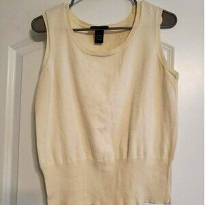 Lane Bryant Top Shirt Womens 18/20 Cream White Knit Casual Work Sweater Tank